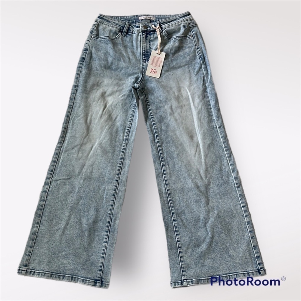 WASH LAB Billy T Pier Wide-Leg Jeans in light wash size 27